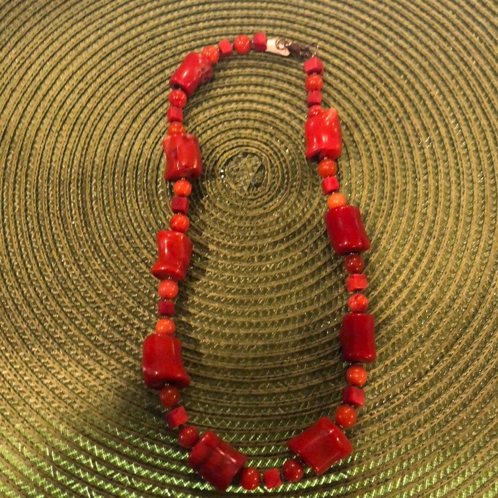Red coral necklace